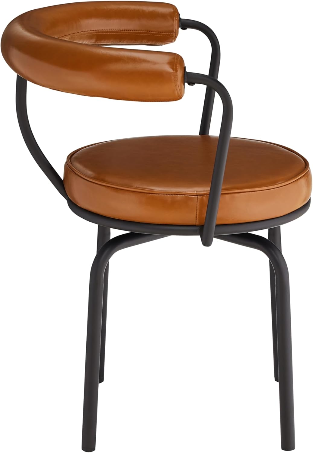 Silla de comedor, moderna silla giratoria decorativa, sillón tapizado de piel