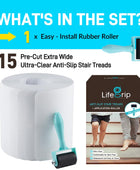 LifeGrip - Cinta antideslizante para peldaños de escalera (15 unidades),...