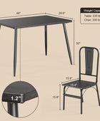 Juego de mesa de comedor de 46 pulgadas para 4, 5 piezas versátiles de mesa de