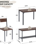 SogesHome Juego de mesa de comedor de 4 piezas para 4, sillas de banco de mesa