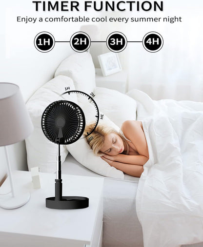 Ventilador de escritorio y mesa, plegable con temporizador de control remoto,