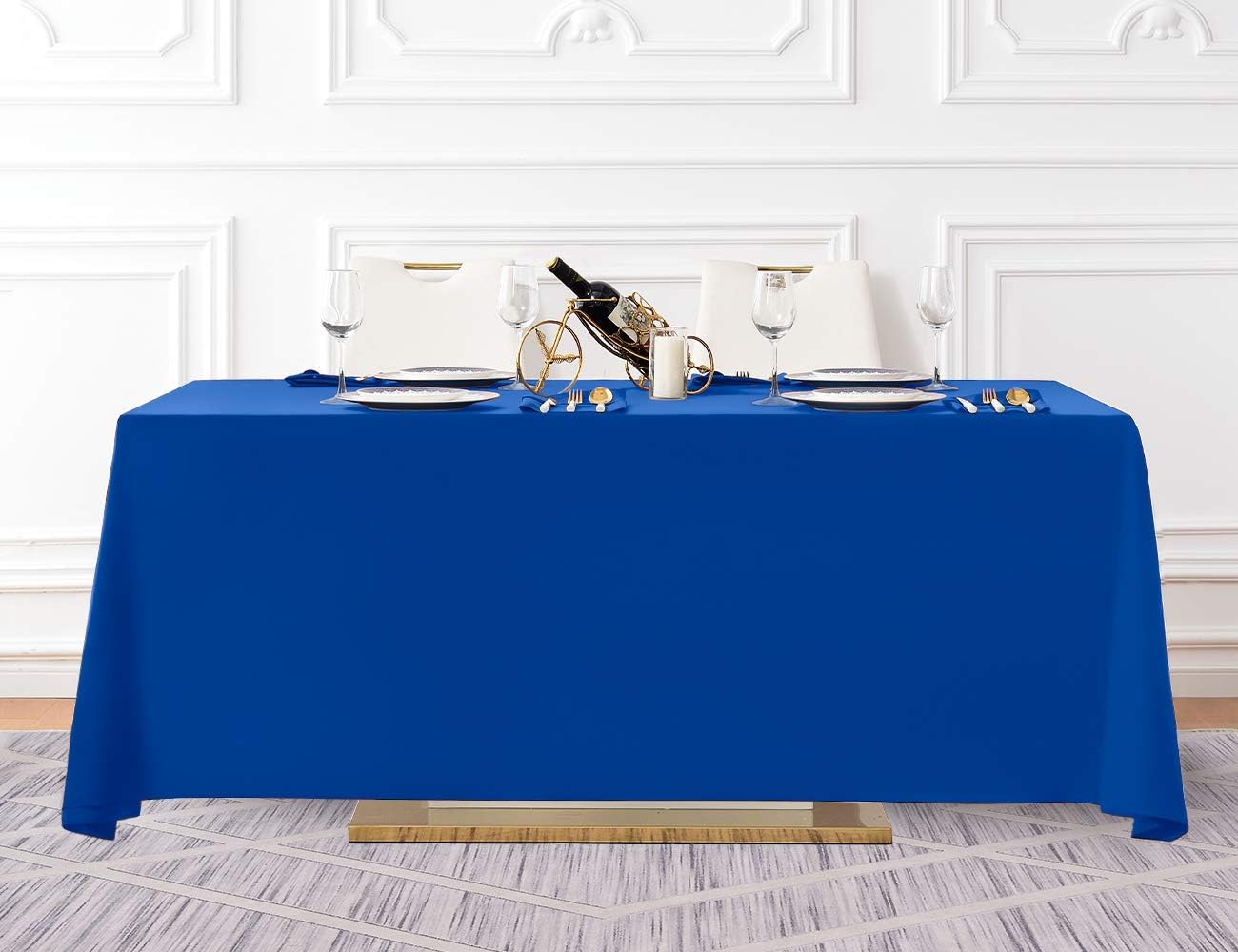 Surmente Mantel rectangular de poliéster de 90 x 132 pulgadas, mantel para...
