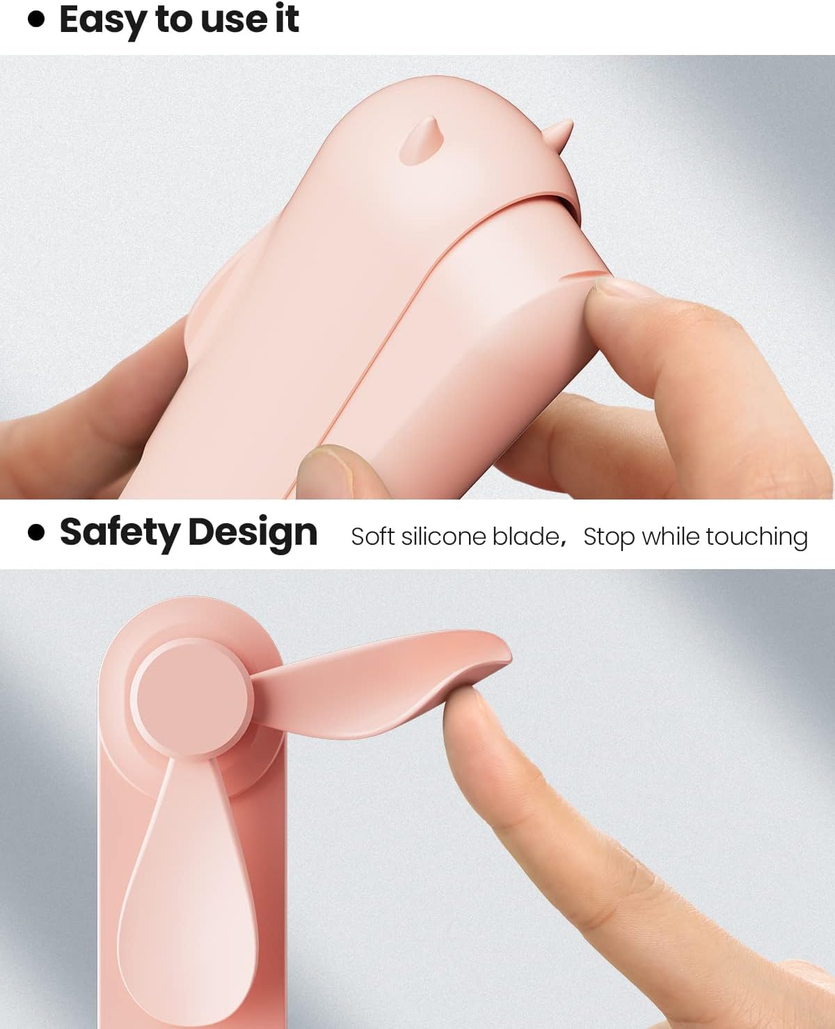 Gaiatop - Ventilador de mano portátil, plegable, mini ventilador con batería...