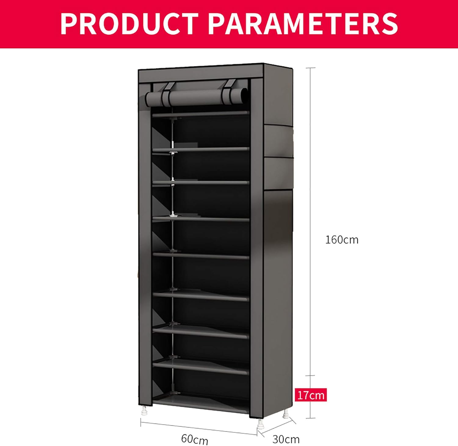 udear 10 tier organizador de zapatos portable y ajustable resistente con...