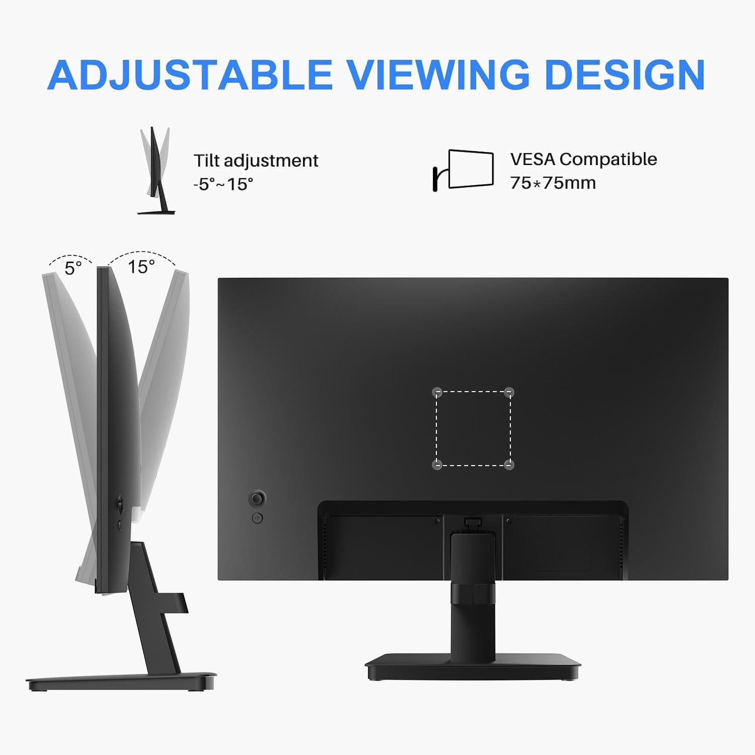 SANSUI Monitor de 22 pulgadas IPS Panel 1080p FHD 75Hz Monitor de computadora...