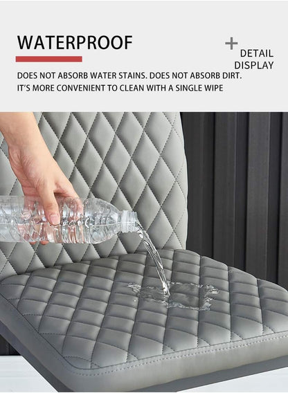 Juego de 4 sillas de comedor modernas con patas de metal y cojín tapizado de