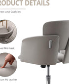Silla de oficina en casa con ruedas, altura ajustable, de piel sintética,...