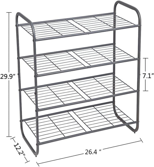 Zapatero de metal de 4 niveles organizador de almacenamiento de zapatos