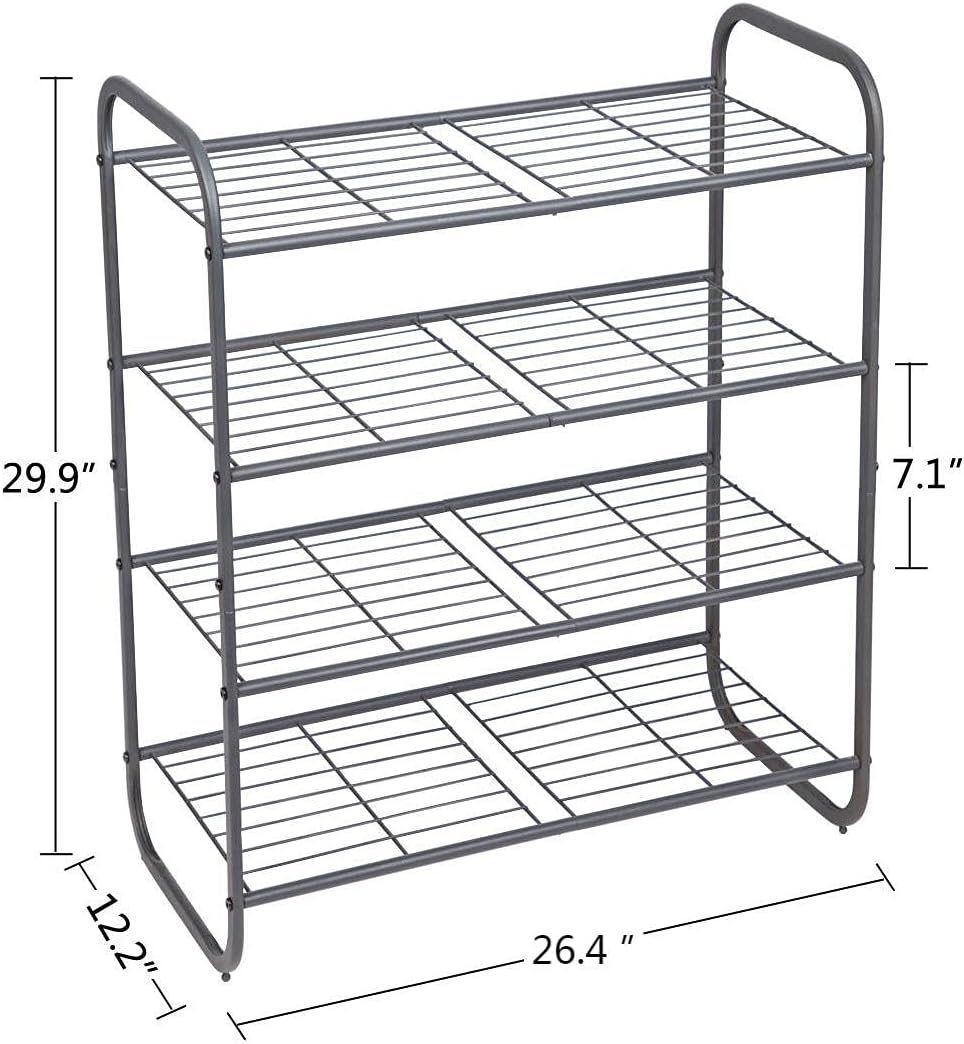 Zapatero de metal de 4 niveles organizador de almacenamiento de zapatos