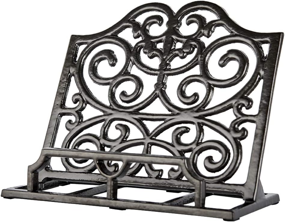Soporte vintage para libros de cocina de hierro fundido, soporte decorativo de...