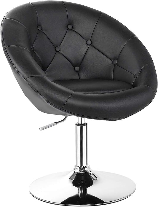 Costway - silla giratorio, estilo contemporáneo y tapizado acentuado, respaldar...