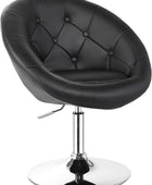 Costway - silla giratorio, estilo contemporáneo y tapizado acentuado, respaldar...