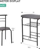 FDW Juego de mesa redonda y silla de 3 piezas para cocina, comedor, bar,...