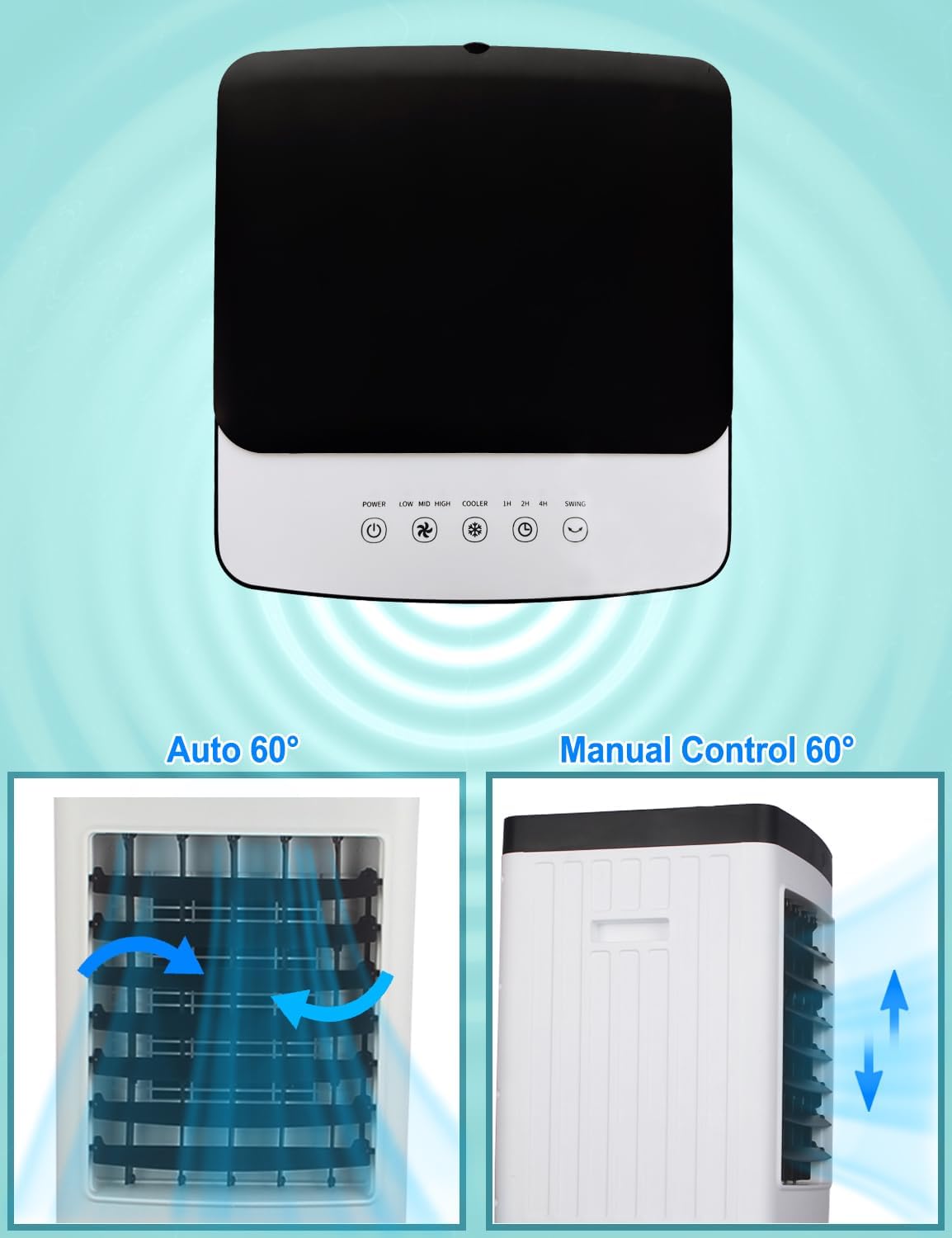 Aire acondicionado portátil, enfriador de aire evaporativo 3 en 1, enfriador de...