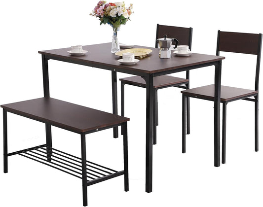 Juego de mesa de comedor para 4 personas, mesa y sillas de cocina de 43 x 28