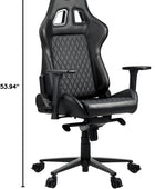 HyperX Jet Black - Silla ergonómica para videojuegos, tapicería de cuero, silla...