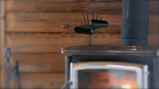 Caframo Ecofan Original - Ventilador estufa con paletas, Metal, Negro (Black...