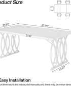 Mesa de comedor moderna, mesa de cocina grande de 63 pulgadas para 4-6