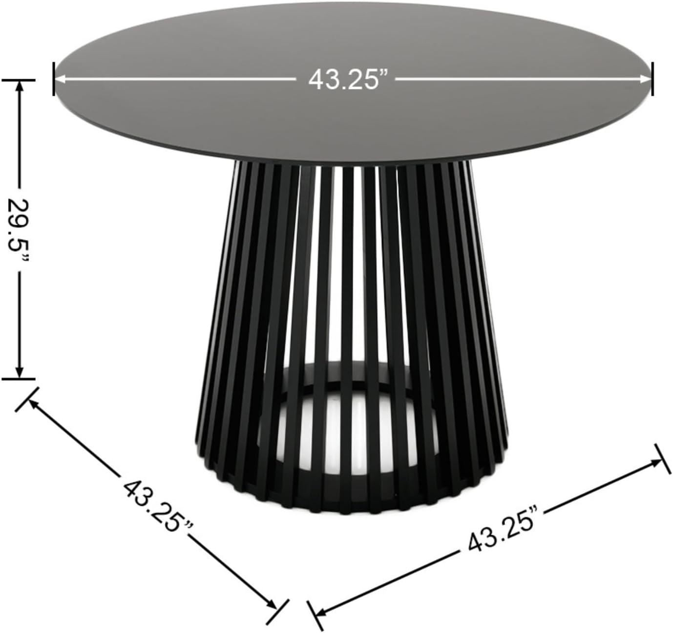 Mesa de comedor redonda de madera maciza, mesa de cocina moderna de mediados de