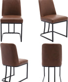 Sillas de comedor tapizadas de piel sintética con respaldo, sillas modernas de