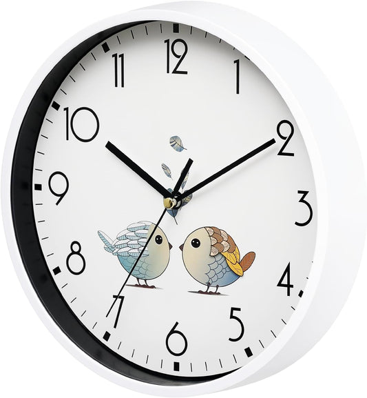 nuovo Reloj de pared redondo de 8 pulgadas, silencioso y sin tictac, reloj de...