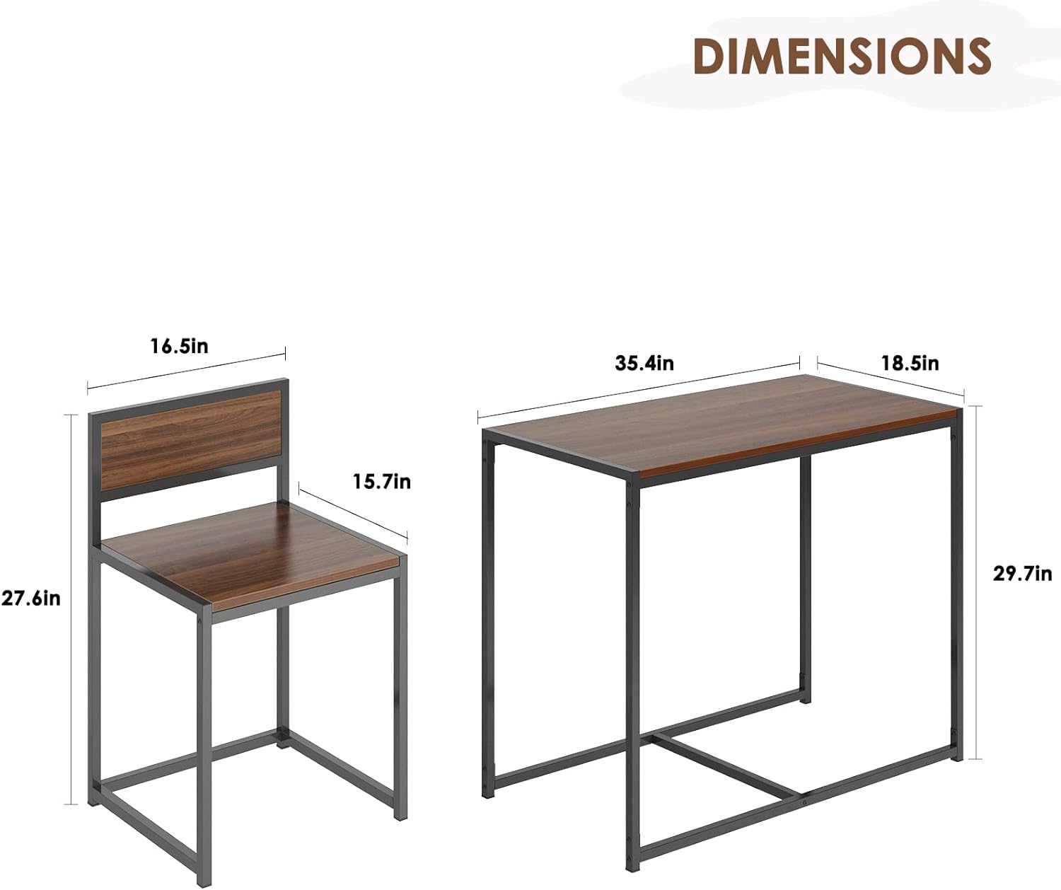 SogesHome Juego de mesa de comedor compacta con 2 sillas, juego de mesa pequeña