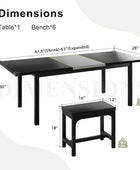 Feonase Juego de mesa de comedor de 7 piezas con 6 taburetes, juego de mesa de