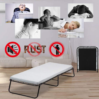 Cama plegable portátil con colchón, cama plegable tamaño individual, cama de