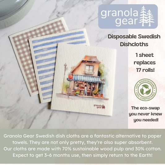 Home by GranolaGear-Paquete de 6 paños de cocina suecos prémium para cocina,
