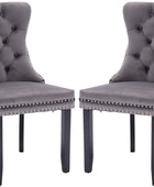 Juego de 2 sillas de comedor de terciopelo, sillas de comedor copetudas con...