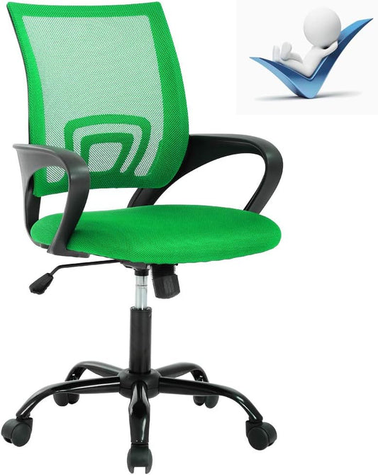 Silla de oficina ergonómica, silla de oficina en casa con respaldo medio, silla...