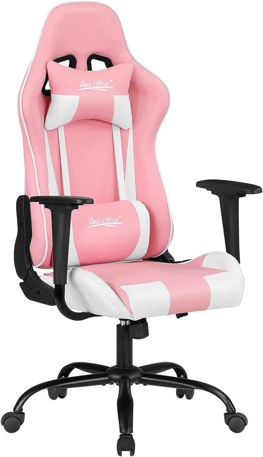 Silla de oficina para videojuegos, silla de escritorio con soporte lumbar,...