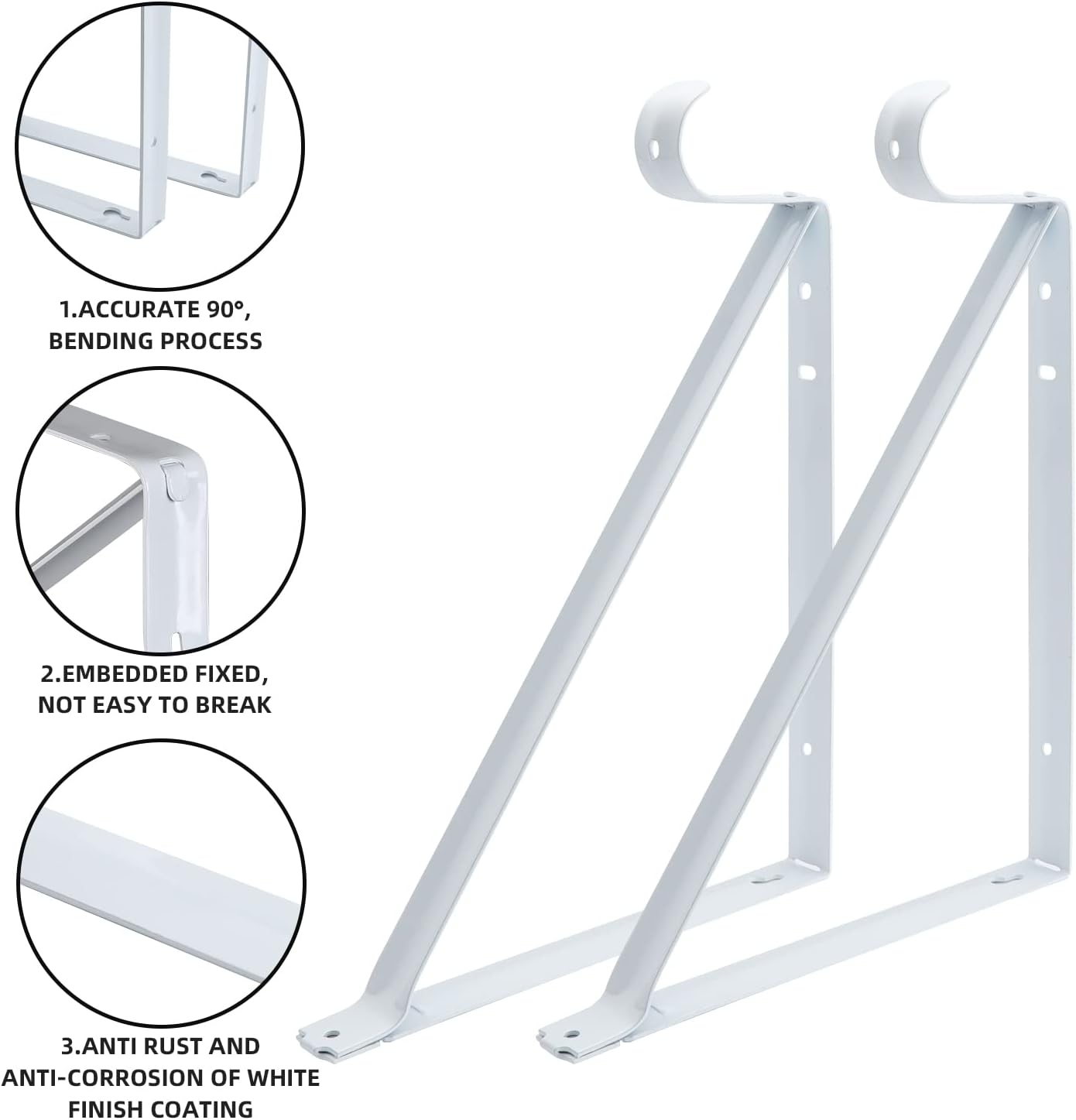 Paquete de 4 soportes de barra de armario resistentes, estante de armario y