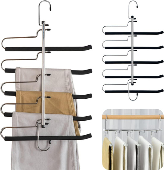 Perchas para pantalones que ahorran espacio, perchas mágicas resistentes para