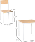 HOMCOM Juego de mesa de comedor cuadrada de madera de 3 piezas con 1 mesa y 2
