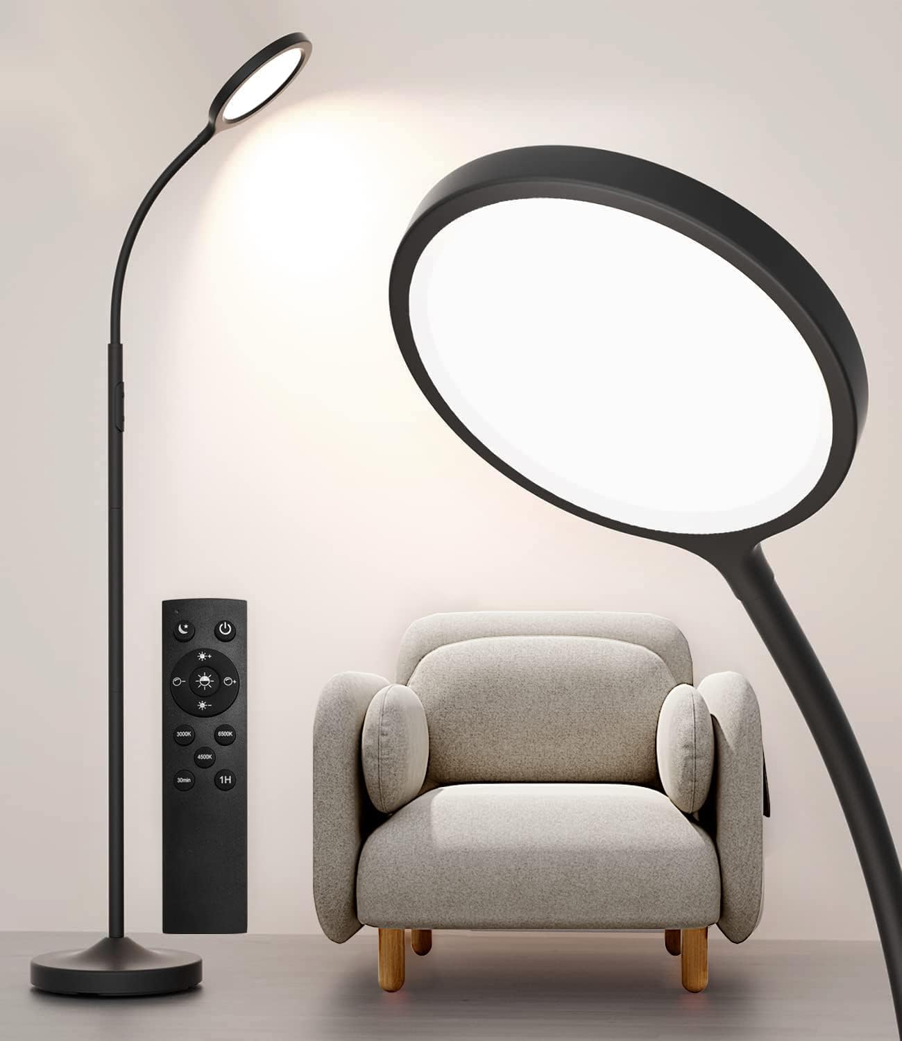 Lámpara De Pie, Luckystyle, LED Regulables Super Brillantes
