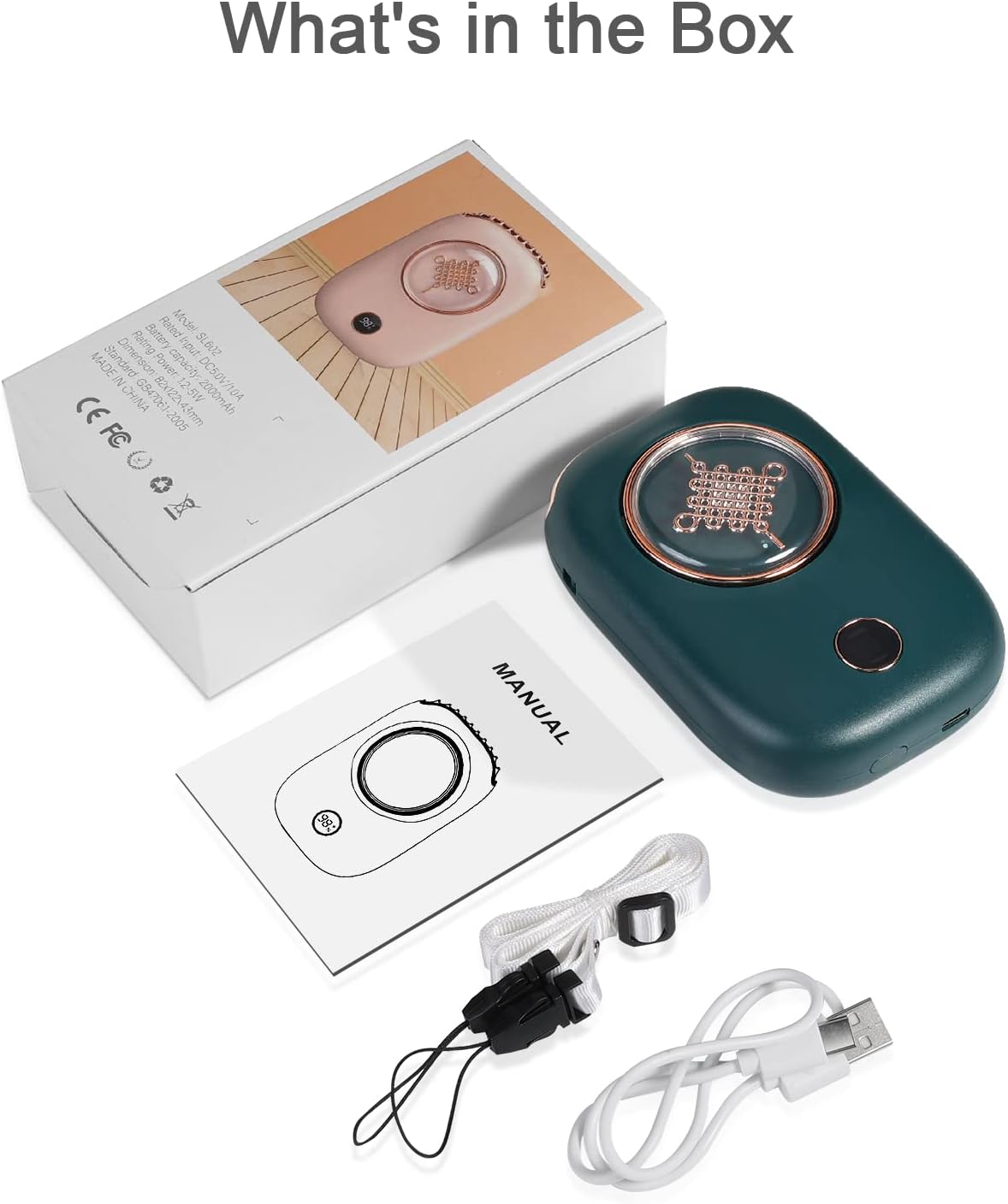 AICase Mini ventilador de cuello personal recargable portátil con batería de 3...