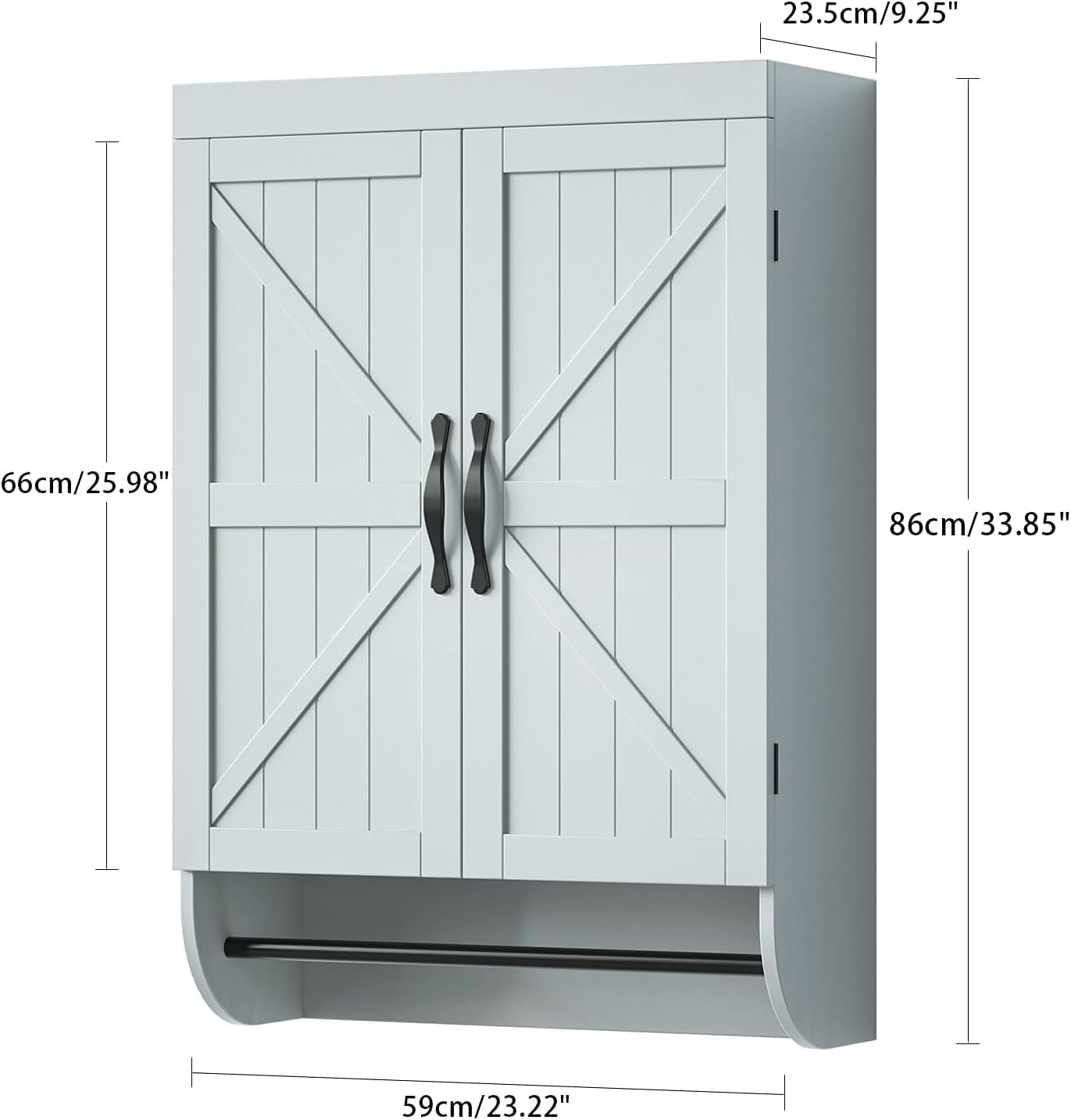 SRIWATANA - Gabinete de pared para baño, botiquín de 2 puertas con estante...