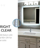 Mirrors & Marble Espejo de baño LED con luces, espejo rectangular iluminado...
