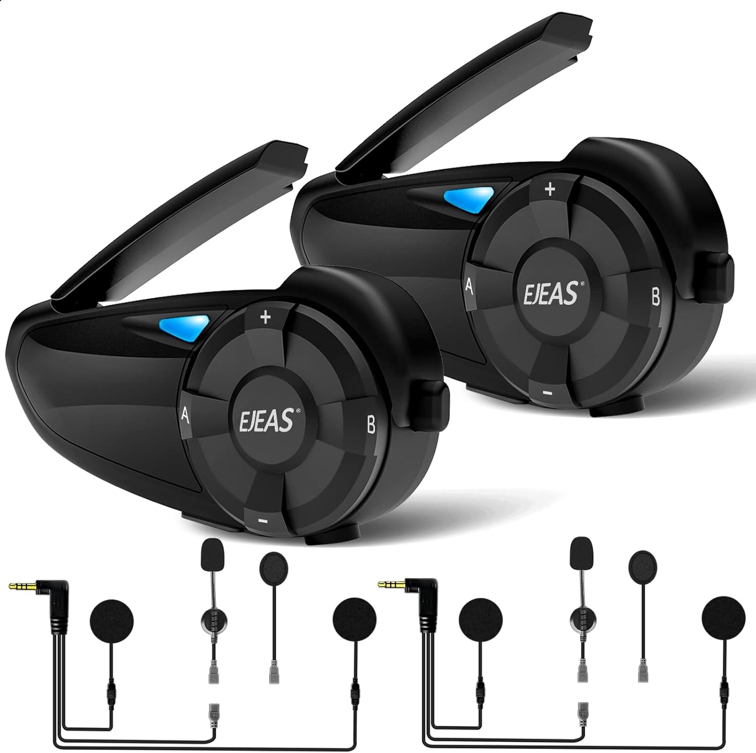 EJEAS Q7 - Intercomunicador de motocicleta mejorado, sistema de comunicación de...