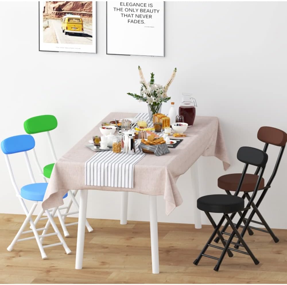 Taburete de bar plegable con respaldo, silla plegable, taburete de cocina con...