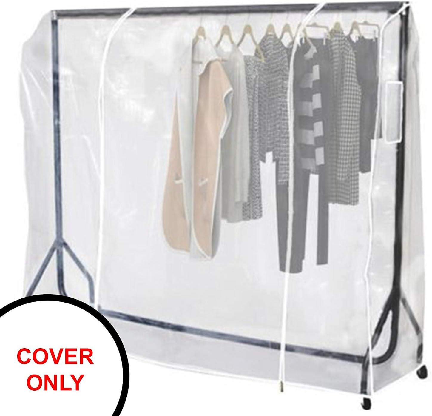 Ruibo Funda transparente para perchero de ropa con 2 cremalleras