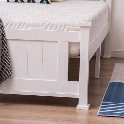 Base de cama de plataforma de madera maciza de tamaño individual, cama
