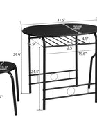 VINGLI Juego de comedor de 3 piezas, juego de mesa de cocina pequeña para 2,