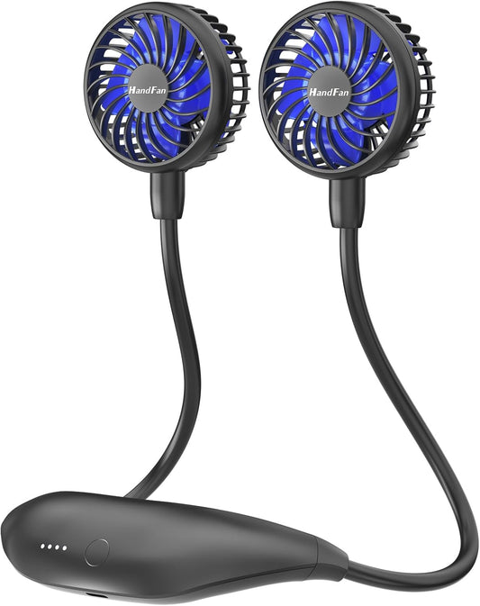 HandFan Ventilador de cuello de 5000 mAh portátil, recargable, ventiladores...