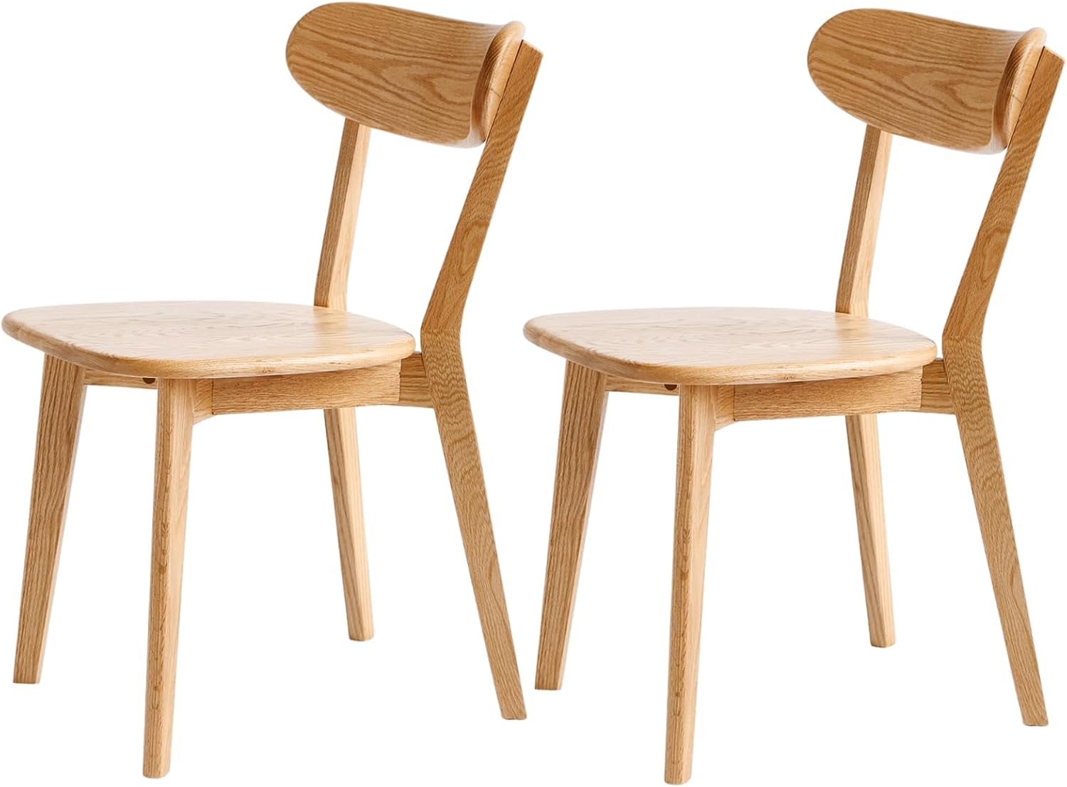 Juego de 2 sillas de comedor 100% madera de roble, sillas de cocina con cómodo