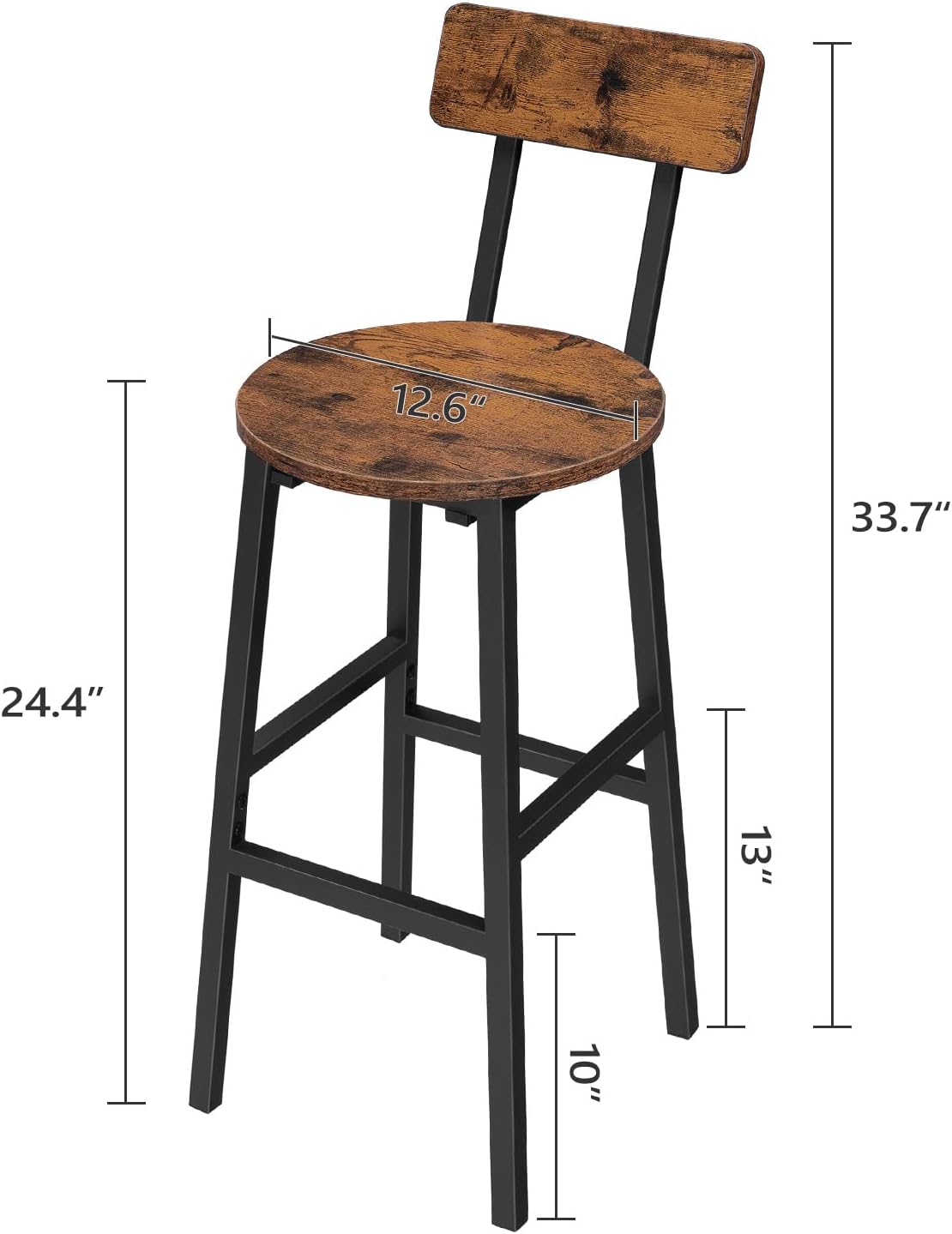 Juego de 2 sillas redondas de bar, mesa de bar estrecha, sillas de bar de