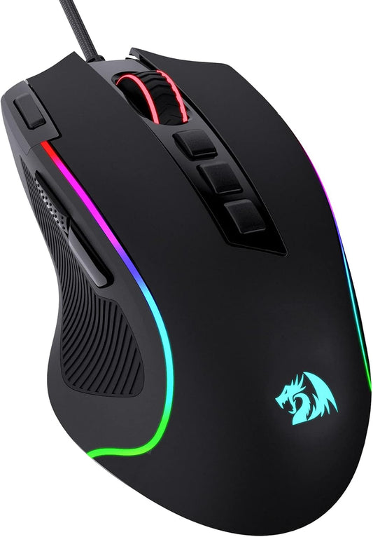 Redragon M612 Predator RGB Mouse para juegos, 8000 DPI con cable óptico con 11...