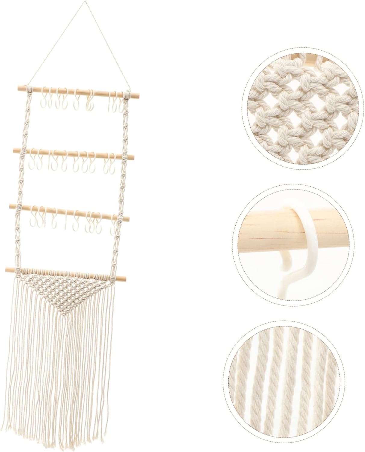 Zerodeko Estante de almacenamiento de horquillas para niñas, lazos de madera