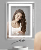 Amorho - Espejo de pared para tocador de baño, de 40x32 pulgadas, con luz LED...
